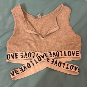 Girls or woman’s sports Gray crop top